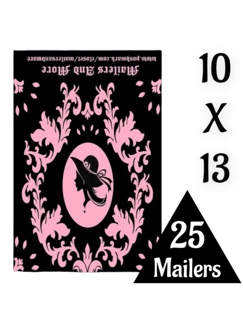 25 10X13 Poly Mailers Pink Vintage Lady Envelopes PRICE IS FIRM - Picture 7 of 12